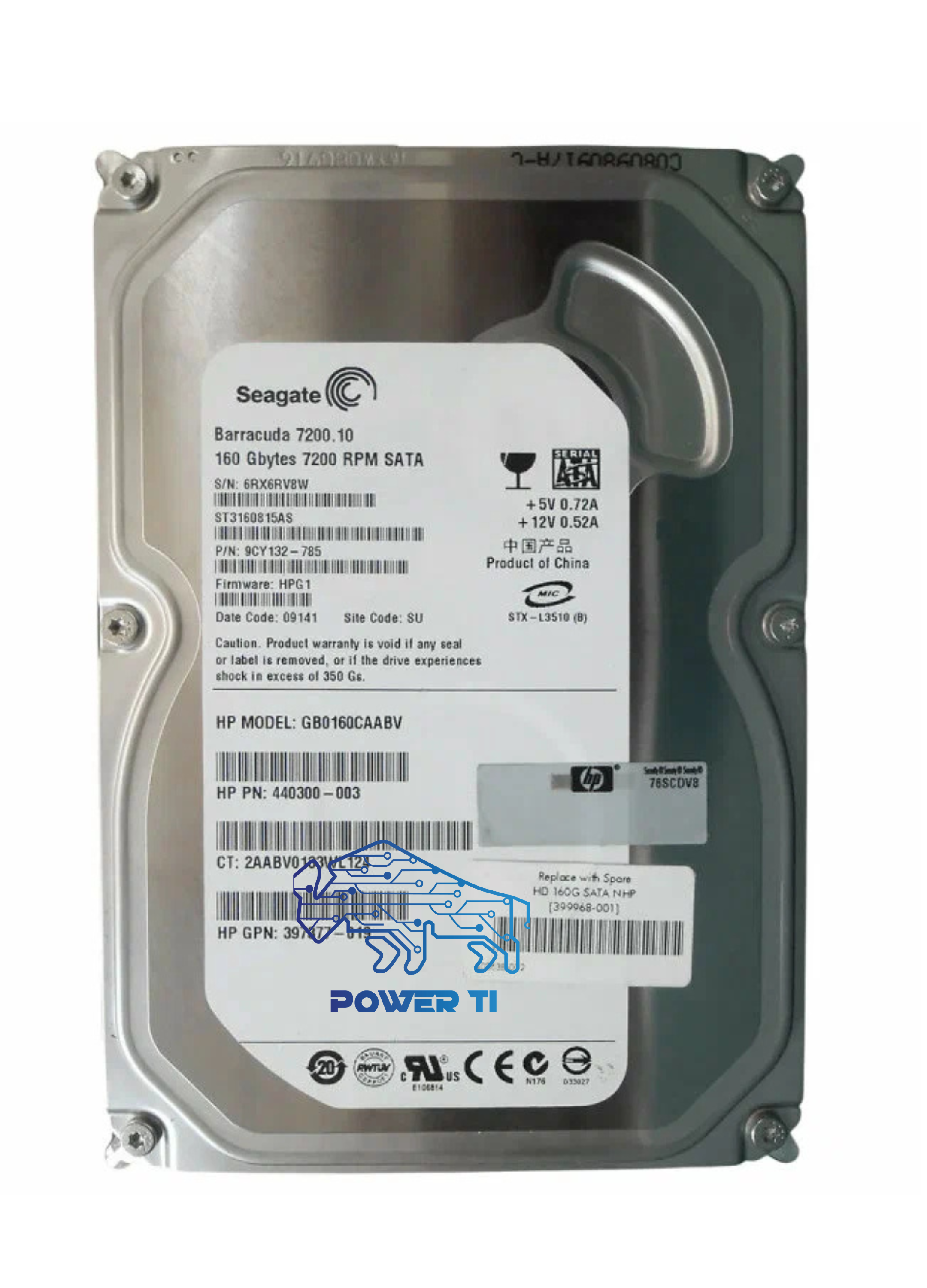 Disco duro HPE 160GB 1.5G SATA 7.2K NHP 3.5" HDD | 411275-B21  399968-001