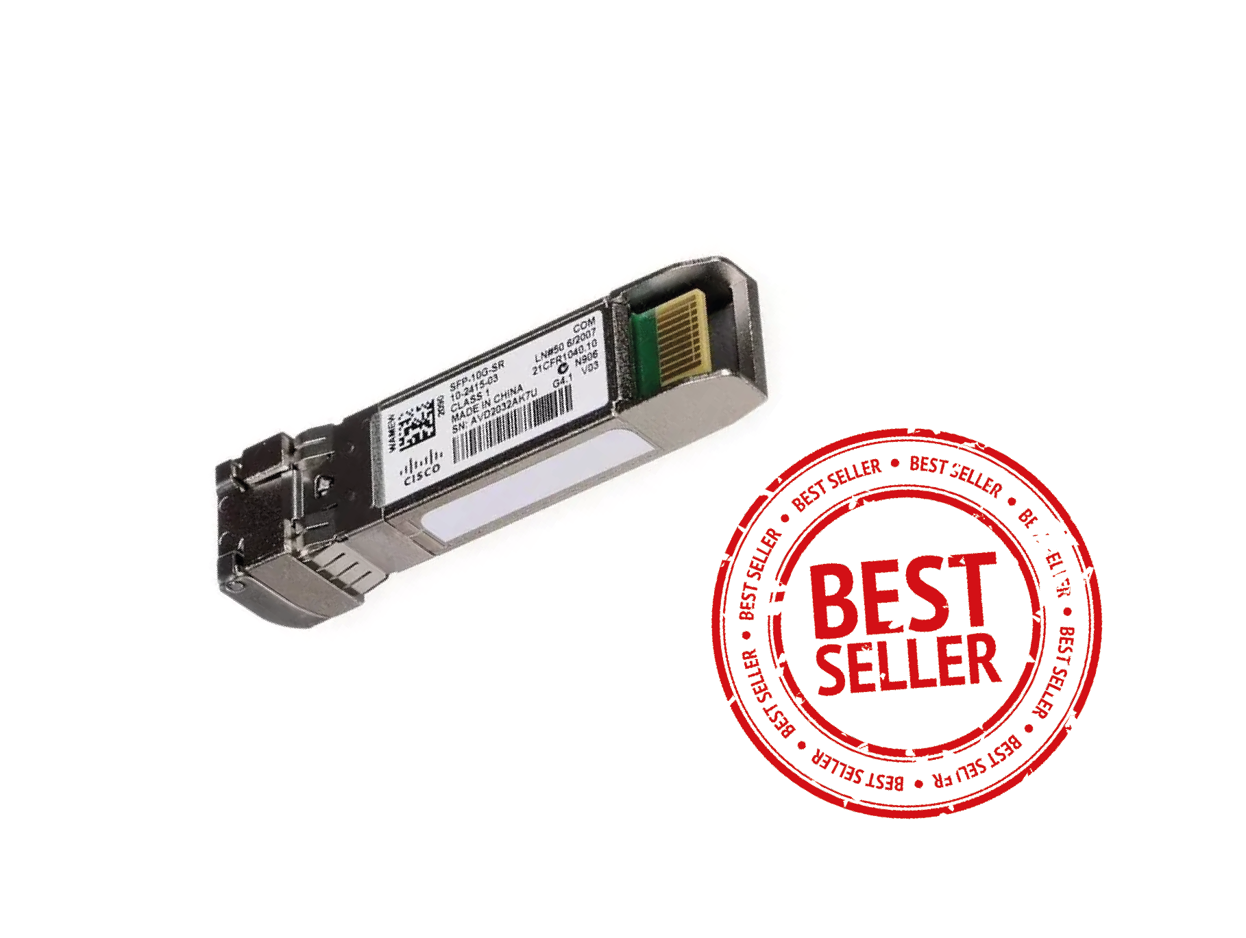 Transceiver Cisco SFP +, 10 Gigabit Ethernet, 10GBASE-SR, conectores LC/PC multimodo, 850 nm SFP-10G-SR=