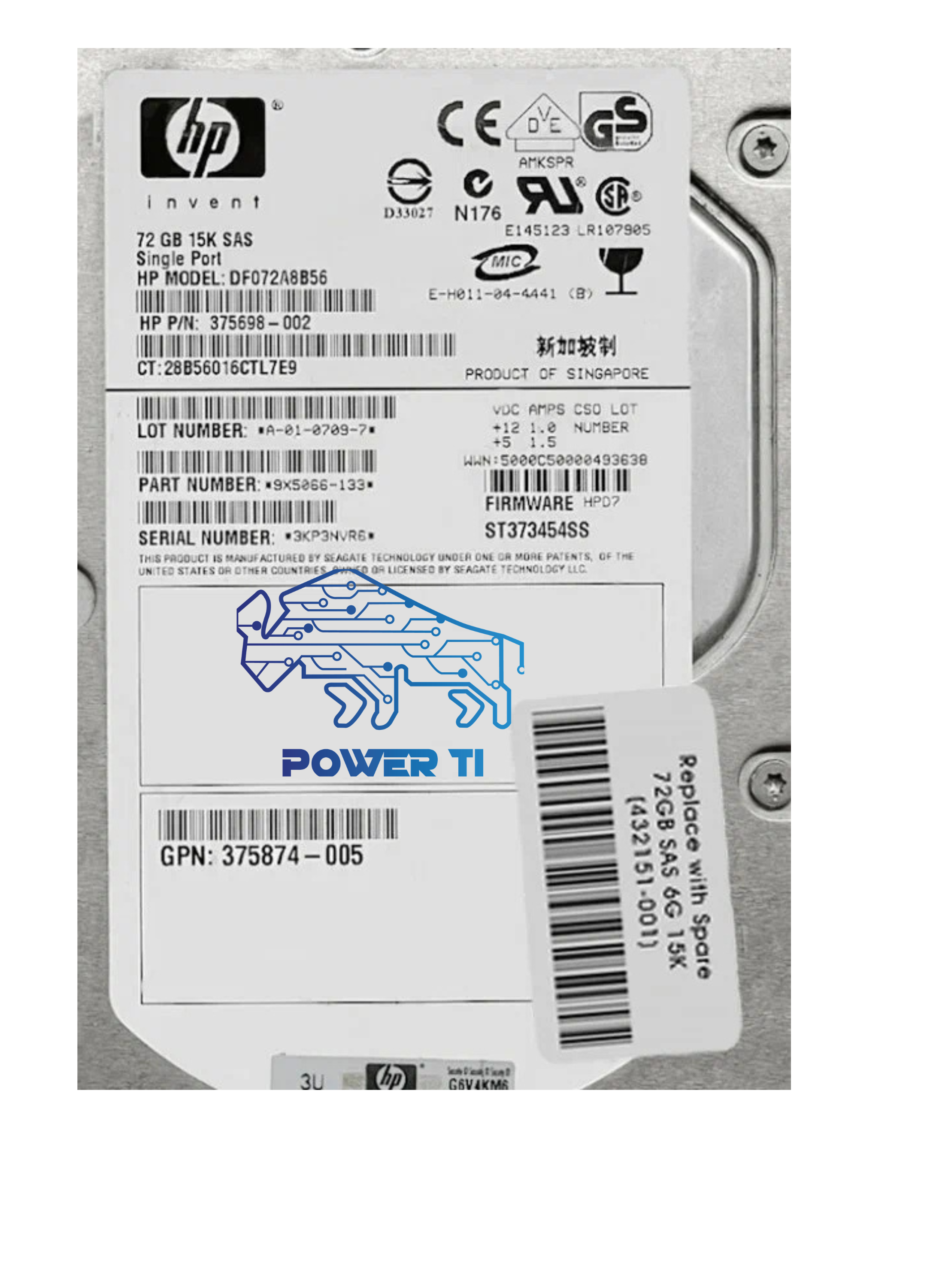 Disco Duro HP 72 GB 15K SAS, 3.5"" 3G SP, NhP | 432095-B21 432151-001
