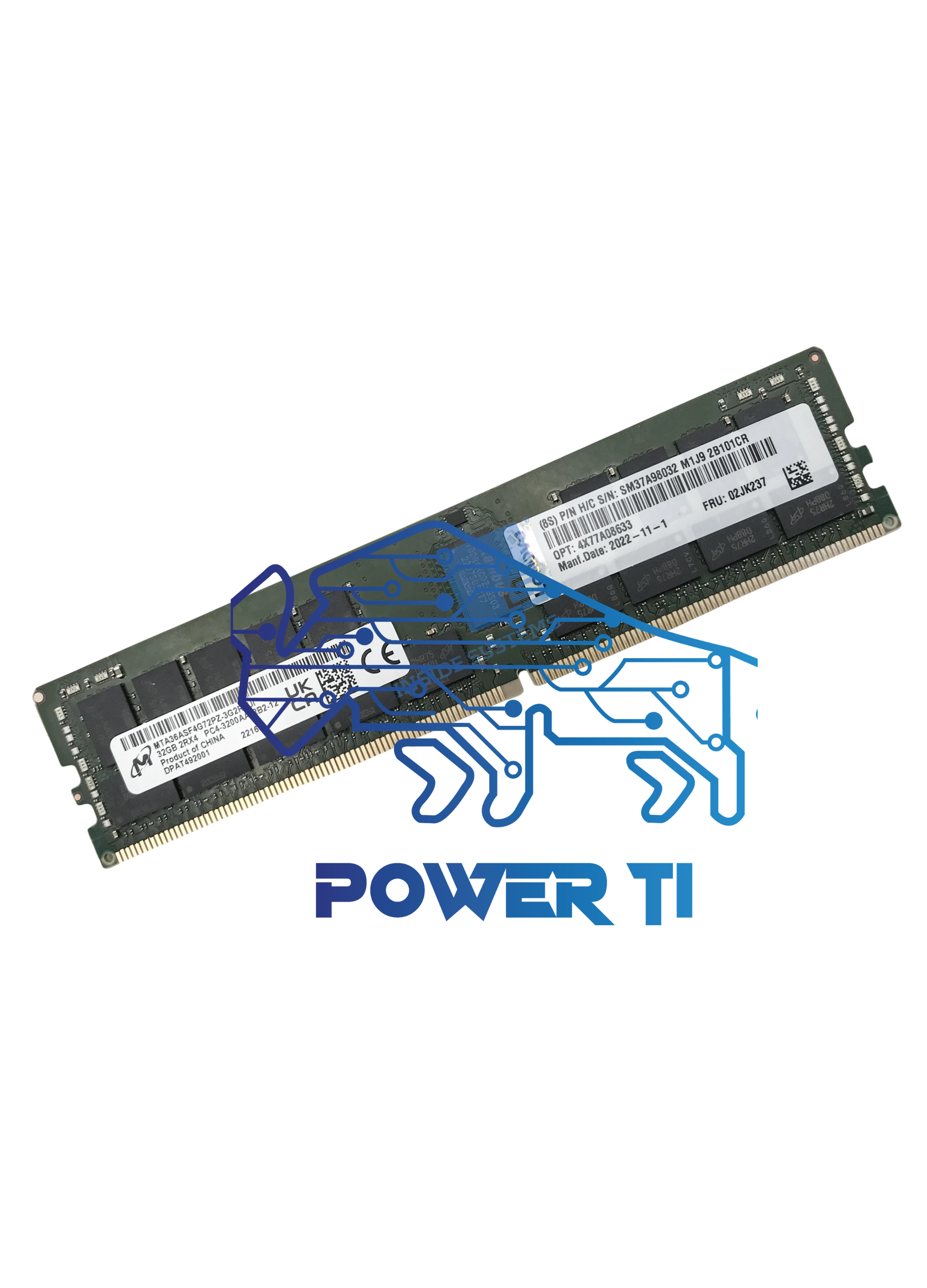 Lenovo Memoria Thinksystem 32gb Truddr4 PC4-3200AA RDIMM | 4X77A08633 02JK237